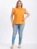 Ruffle Sleeve Mock Neck Blouse