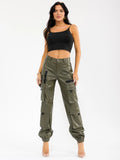 PU Pleather Cargo Jogger Pants