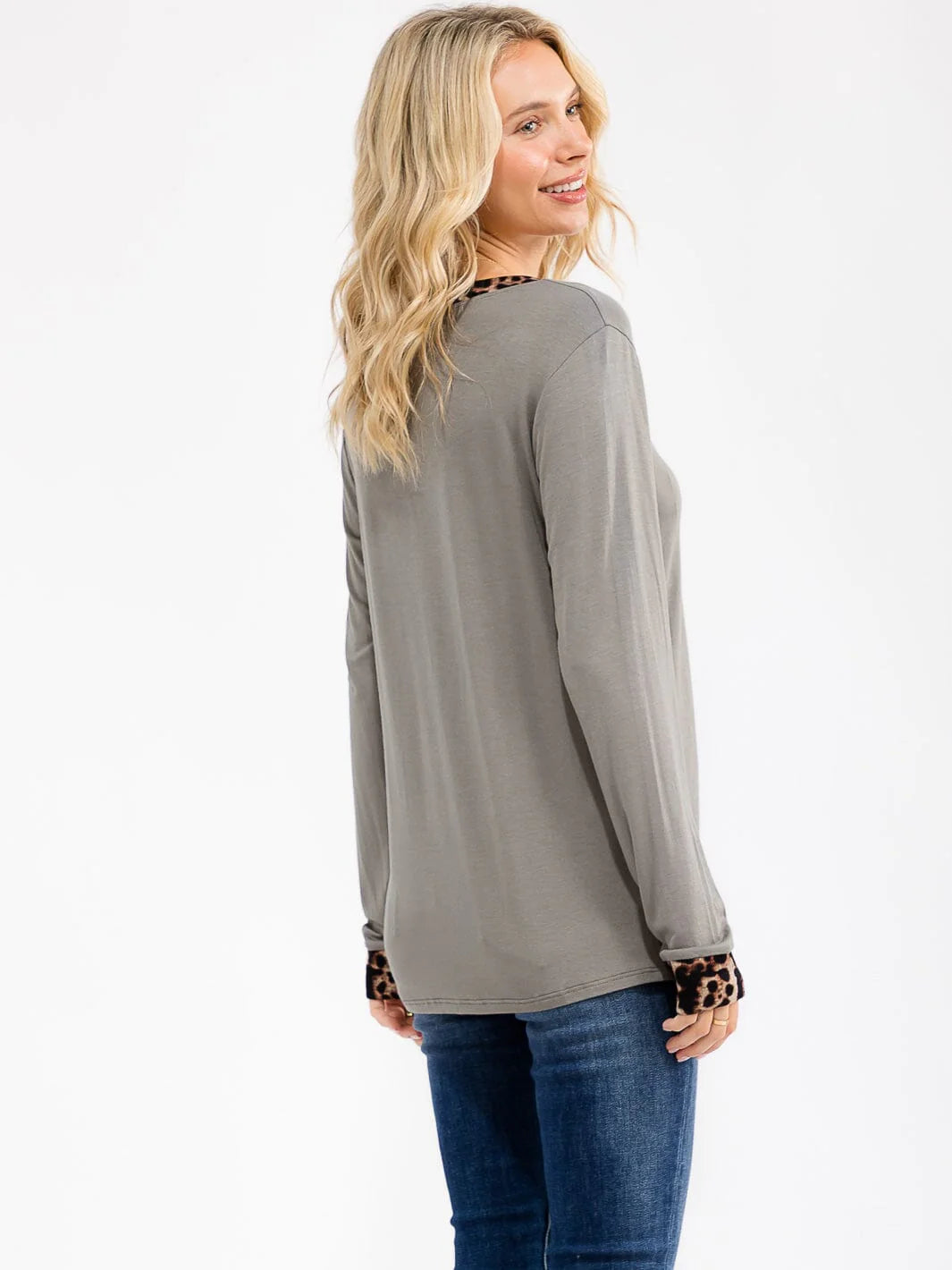 Animal Print V-Neck Top