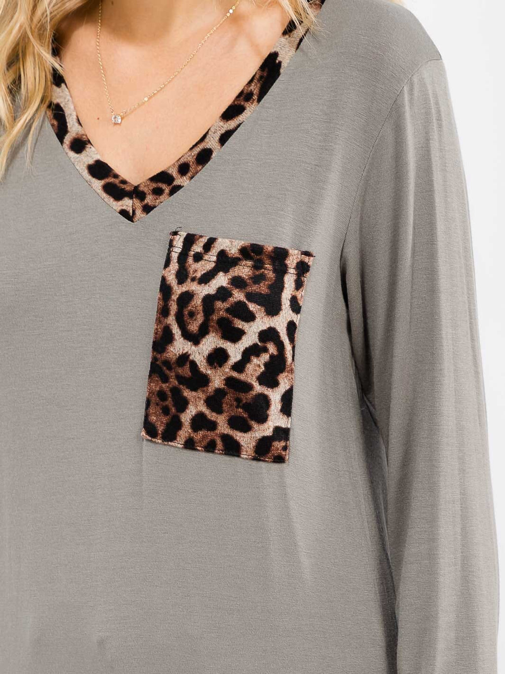 Animal Print V-Neck Top