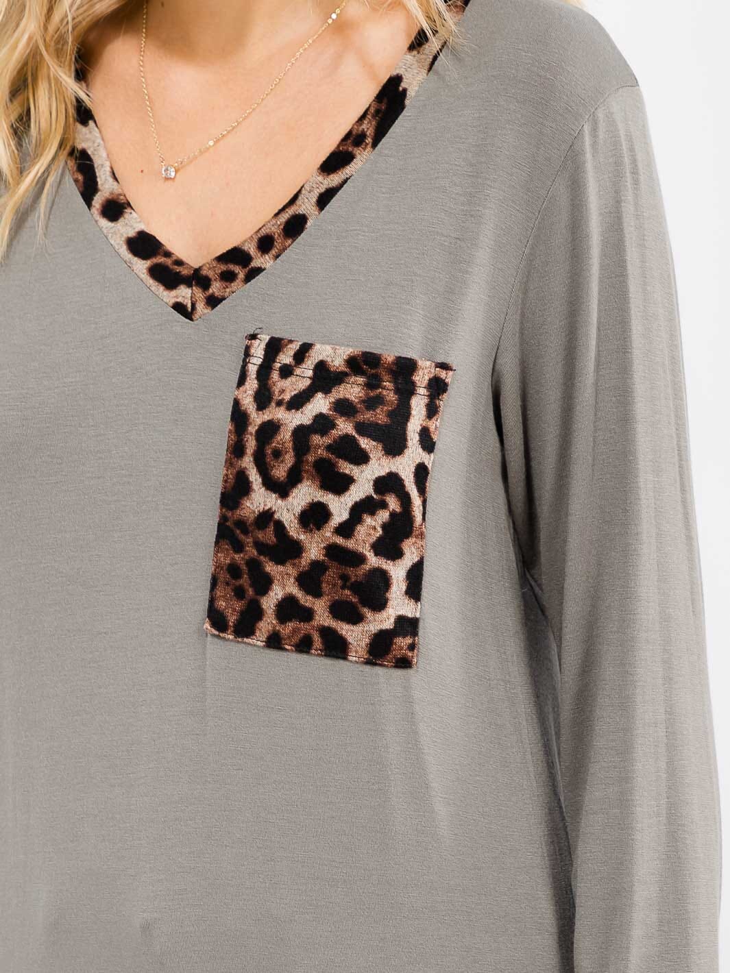 Animal Print V-Neck Top