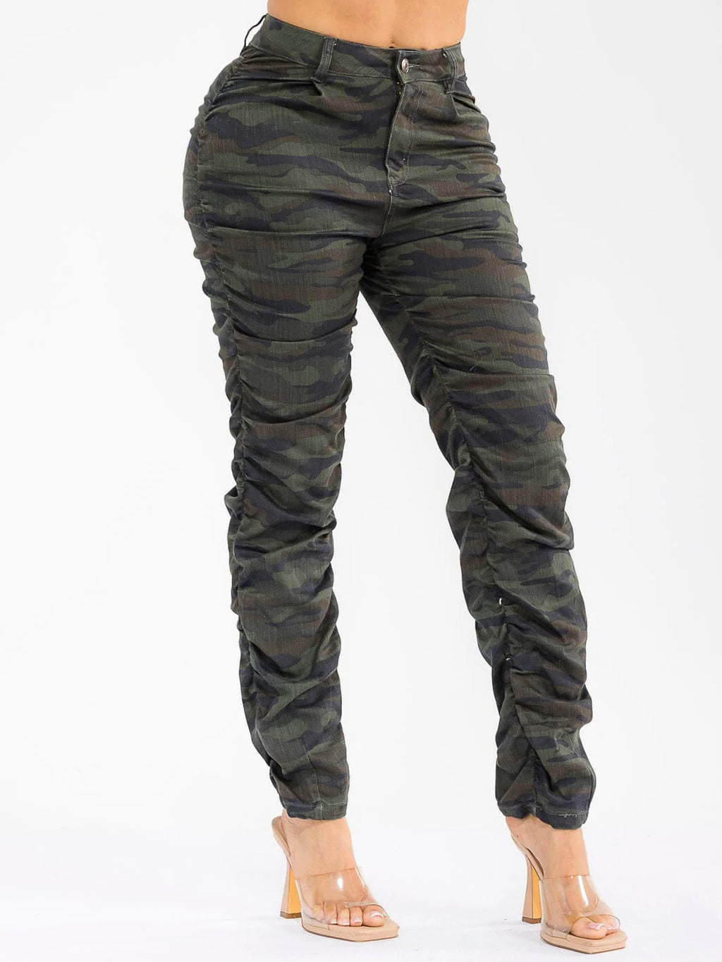 Camo Ruched Skinny Pants