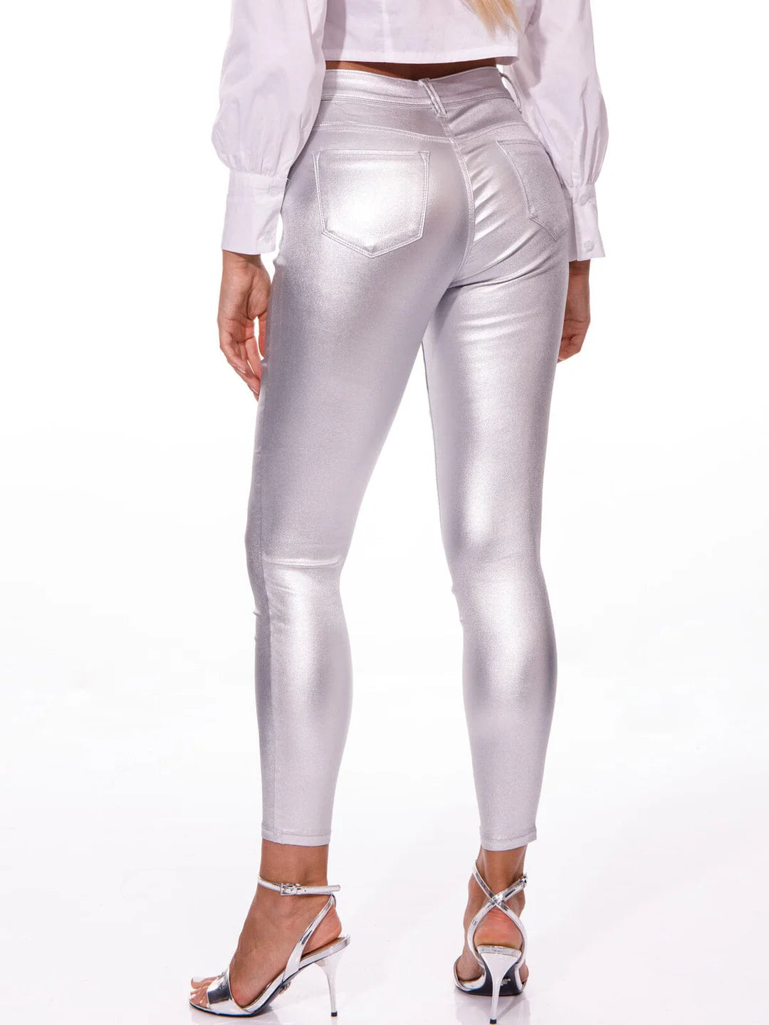 Metallic Skinny Leg Pants